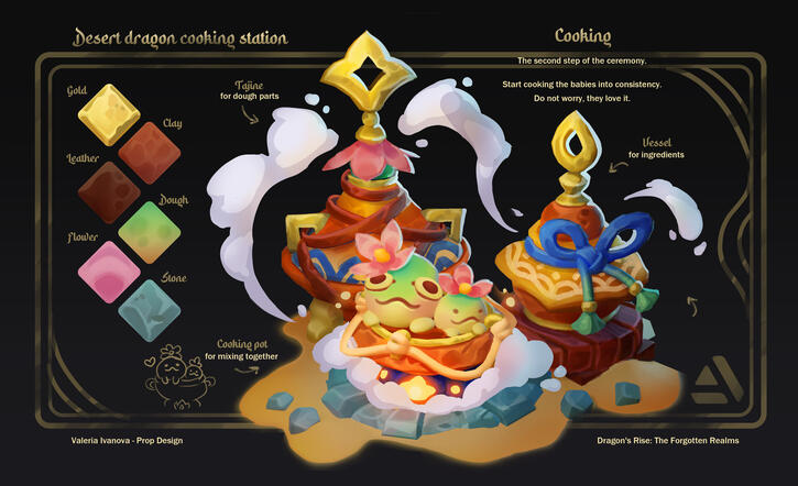 Desert dragon cooking station!