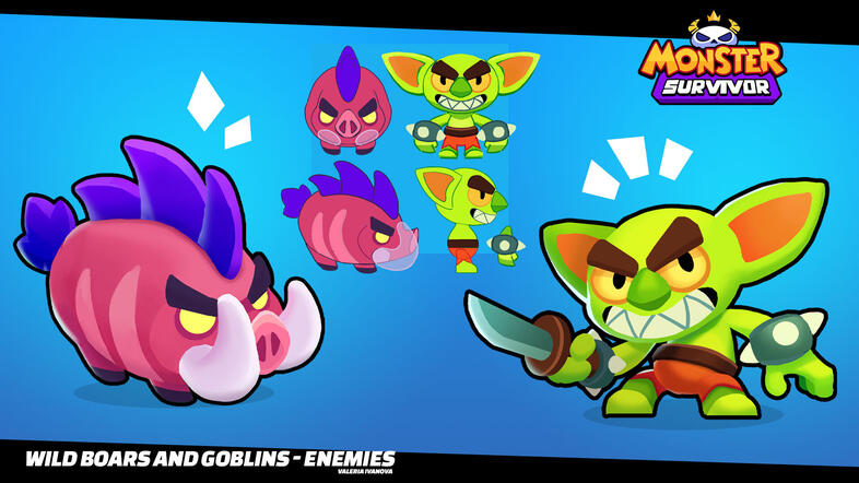 Wild boar and Goblin! Enemy design