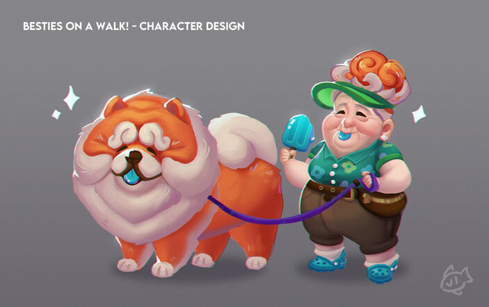 Besties on a walk concept!